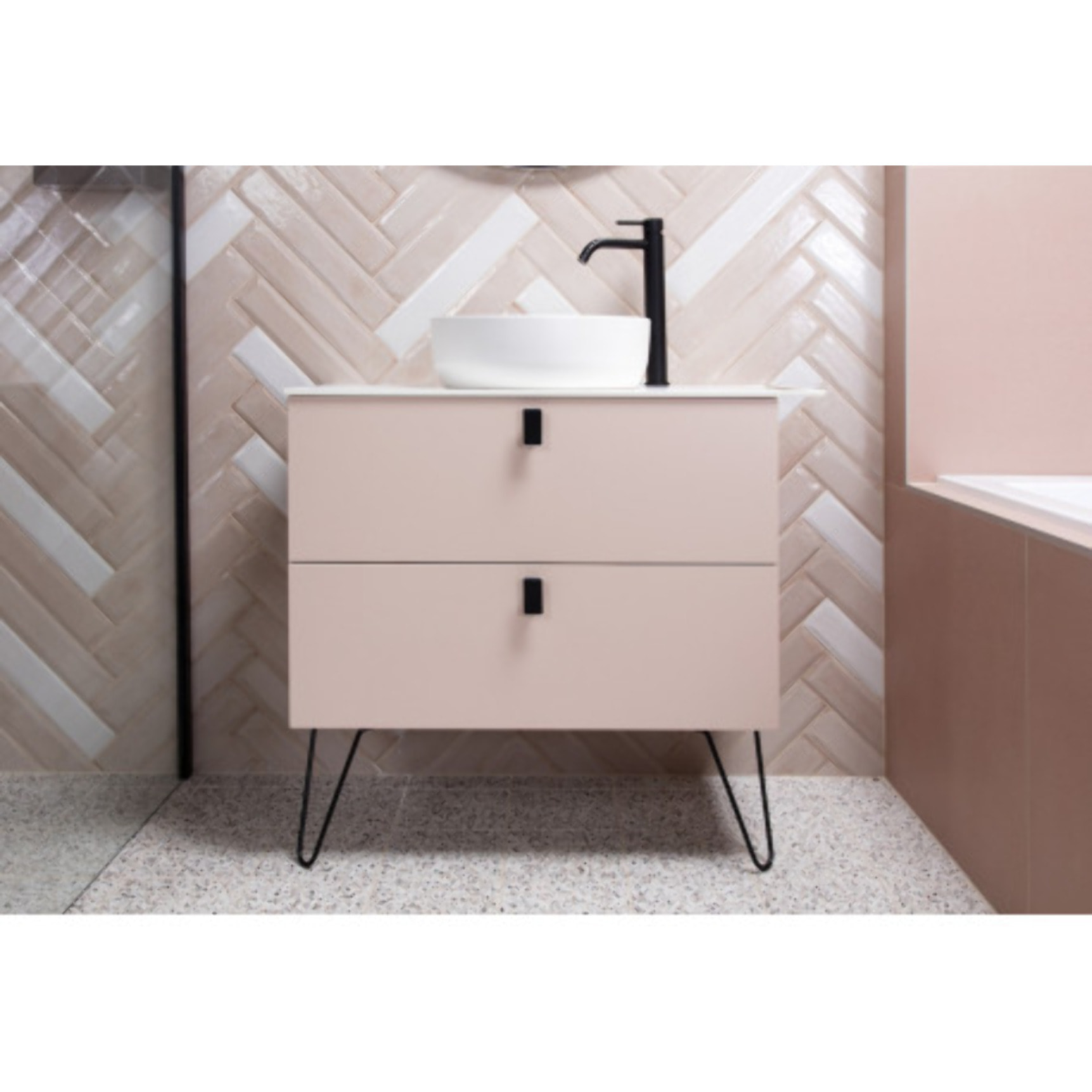 Set vasque à poser 39x39x12cm sans trop-plein + bonde à écoulement libre Infinitio blanc SetSATINF-blanc