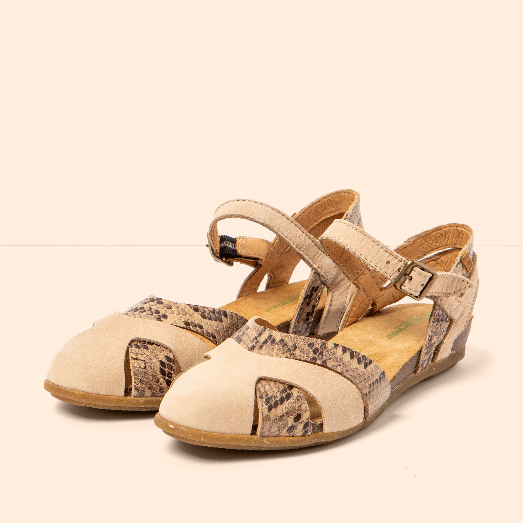 Sandalias N5207S NOBUCK-SNAKE BEIG/ STELLA color Beig