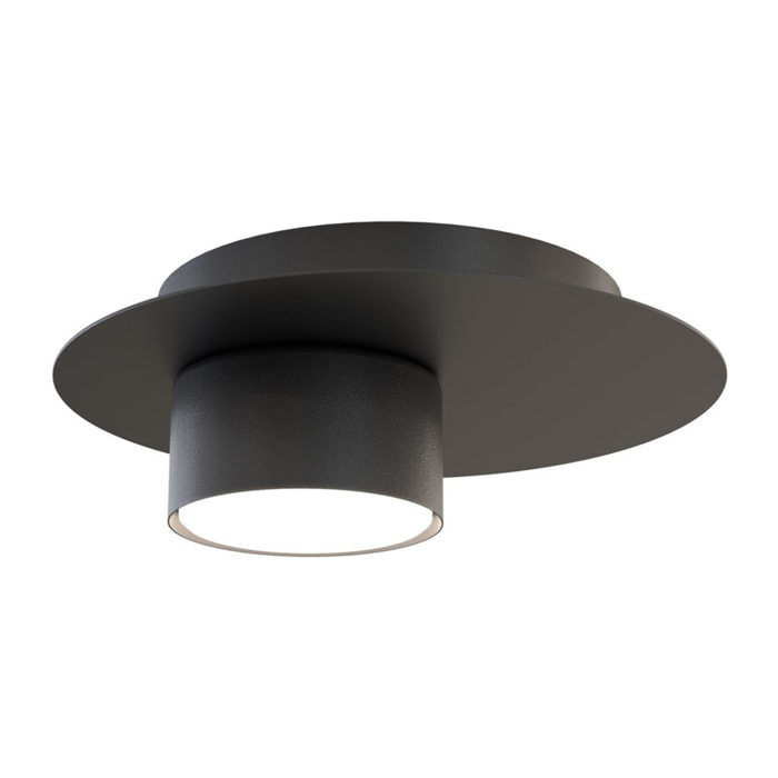 Lampada da soffitto Bolx in acciaio nero opaco