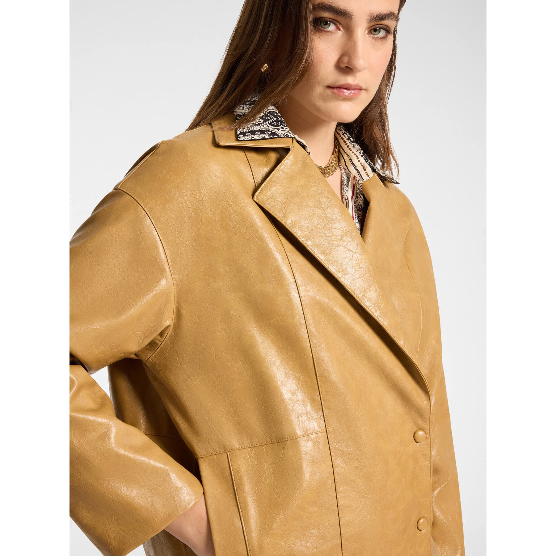 Elena Mirò - Chaquetón efecto usado - Beige
