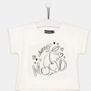 Camiseta blanca "Solar Cherries" para niña