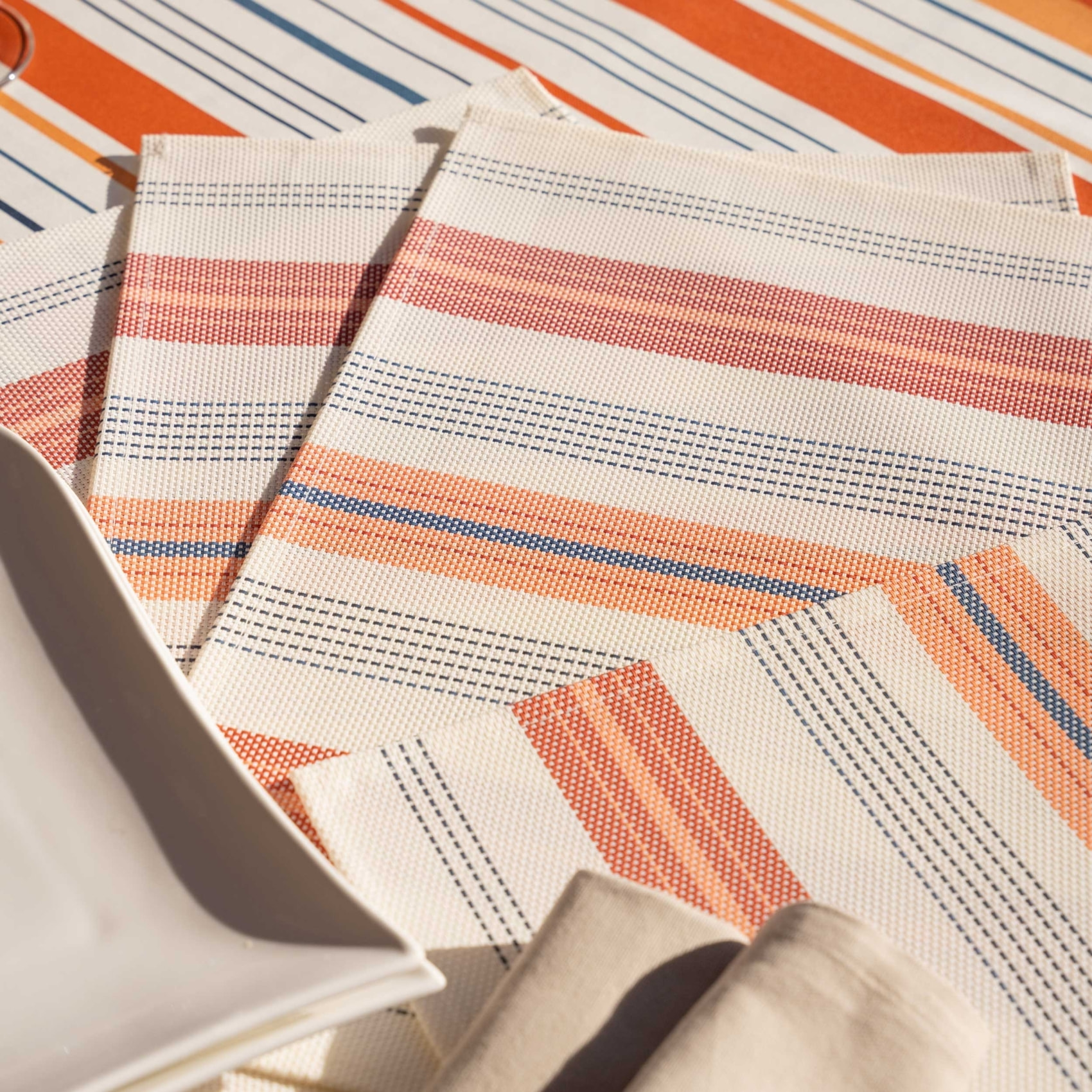 Set de table rectangulaire enduite - Terracotta