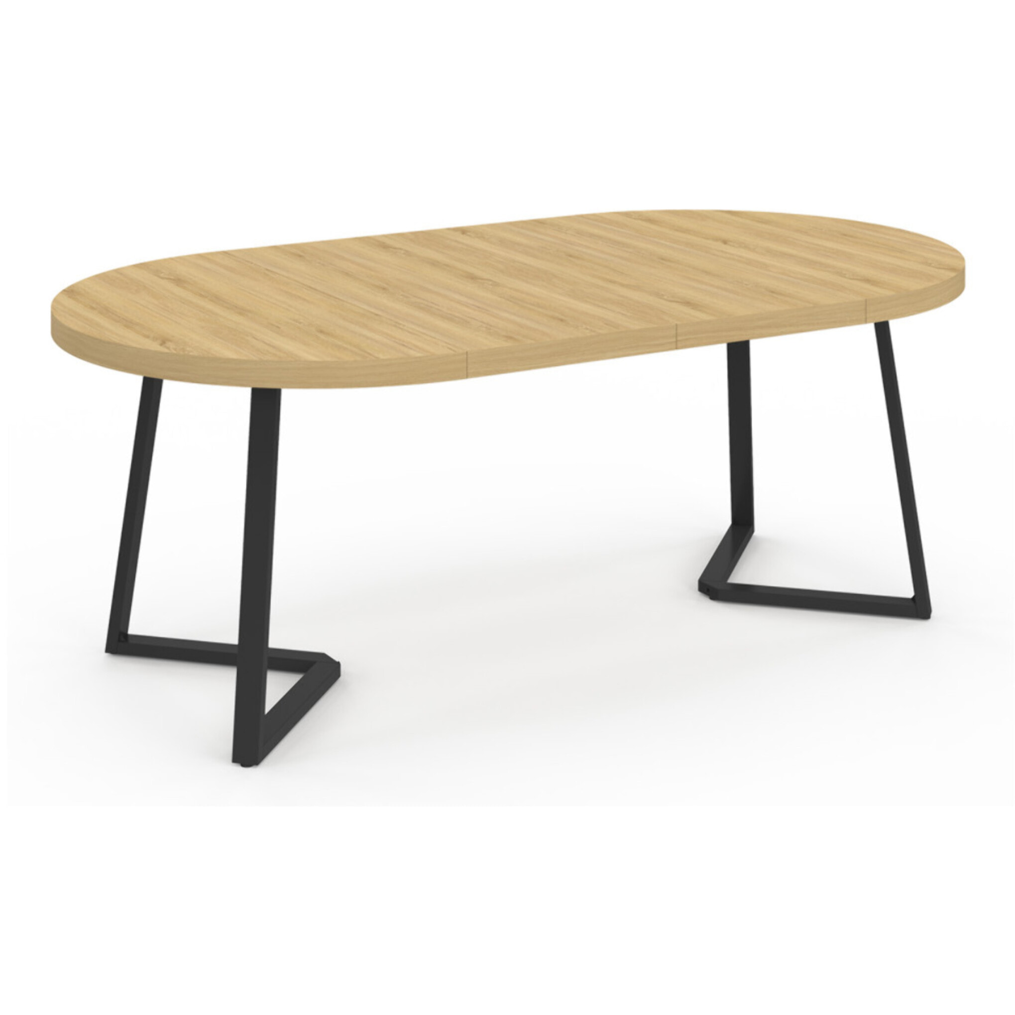 Table à manger ronde extensible Sana bois et noir Ø110-200cm
