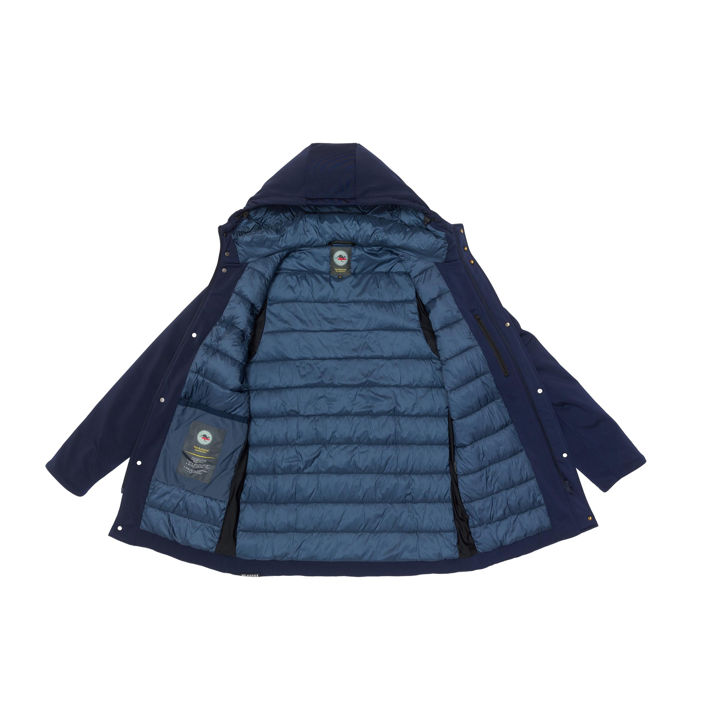 Chaqueta Hot Buttered Fraser acolchada con capucha Azul marino