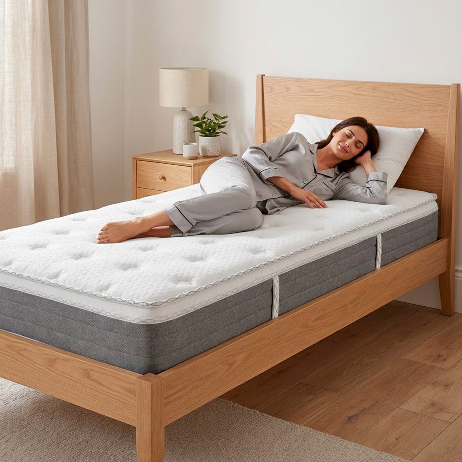 Materasso Singolo A Molle 120/M2 H3 Medio Rigido Topper Integrato Supporto Ergonomico Traspirante Comfort Elevato Riposo Ottimale 80 x 190 x 27 Cm