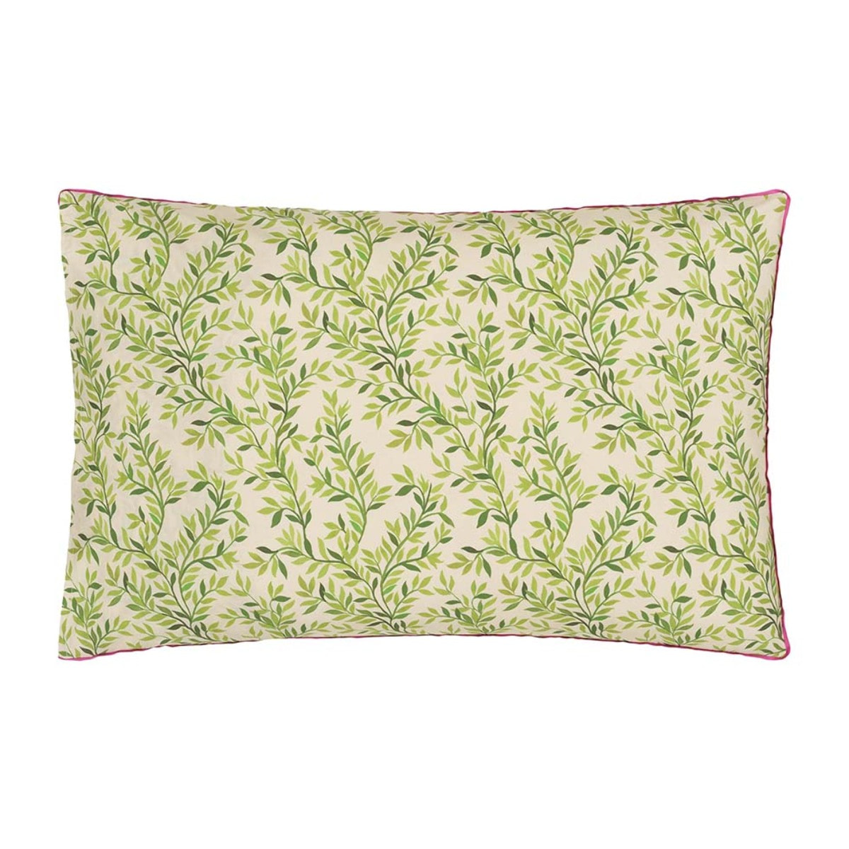 Taie d'oreiller imprimée en percale de coton, IKEBANA DAMASK , Vert clair
