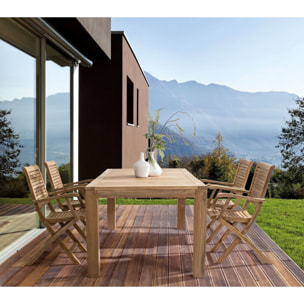 Set di 2 sedie con braccioli GALILEA in legno teak, pieghevoli