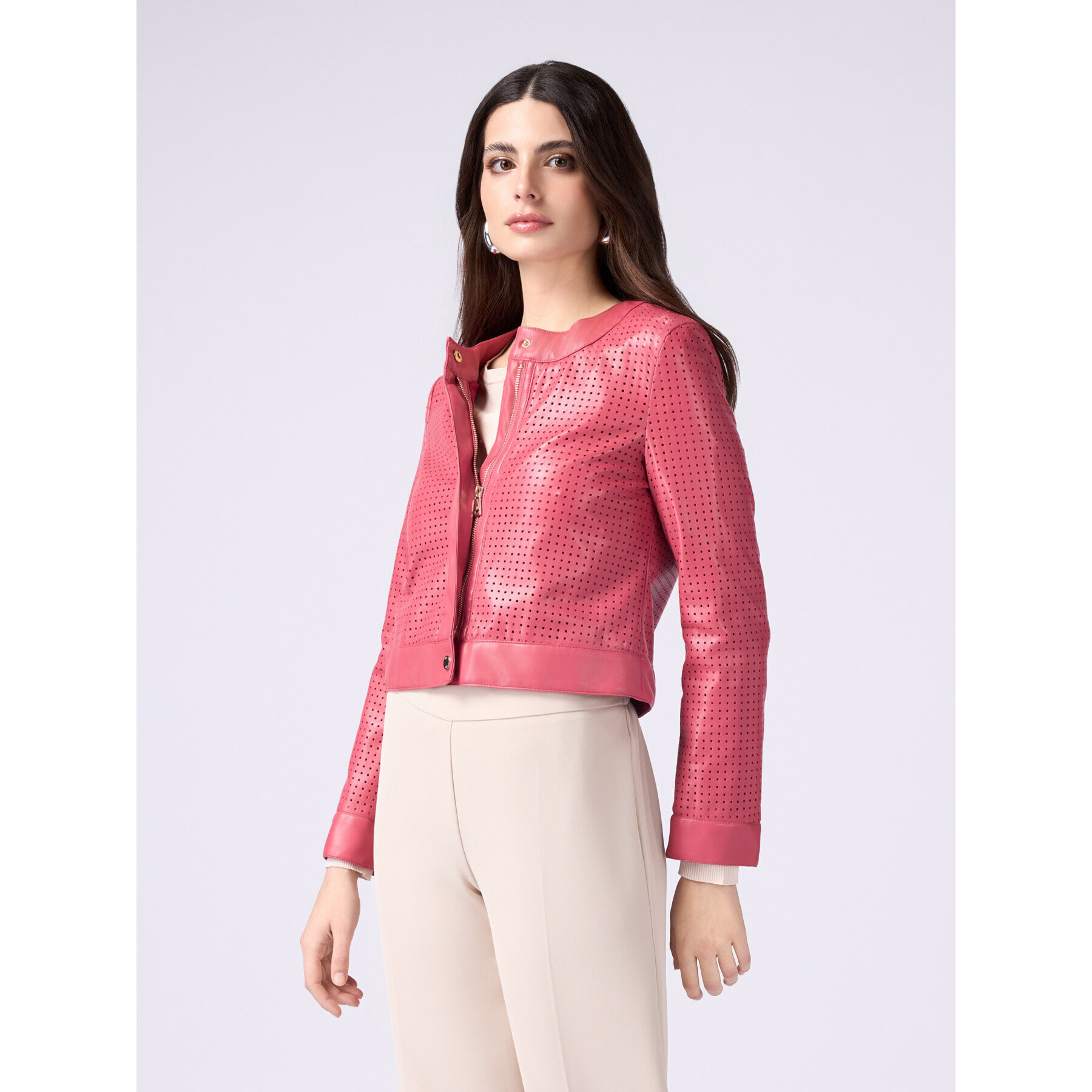 Oltre - Chaqueta corta calada - Rojo