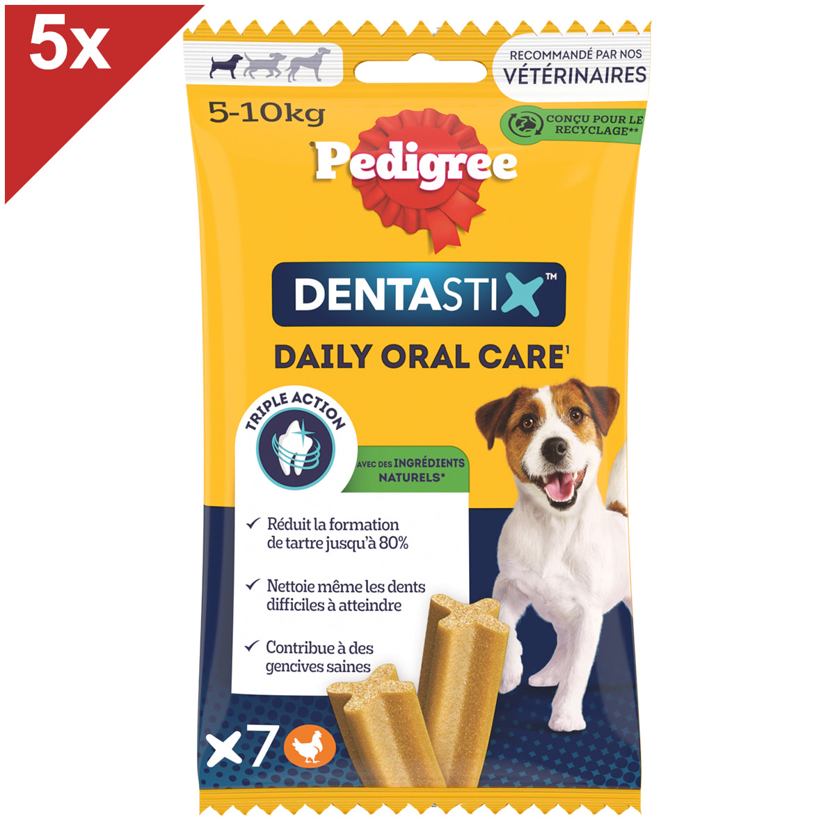 PEDIGREE Dentastix Friandises à mâcher petit chien 35 sticks dentaires (5x7)