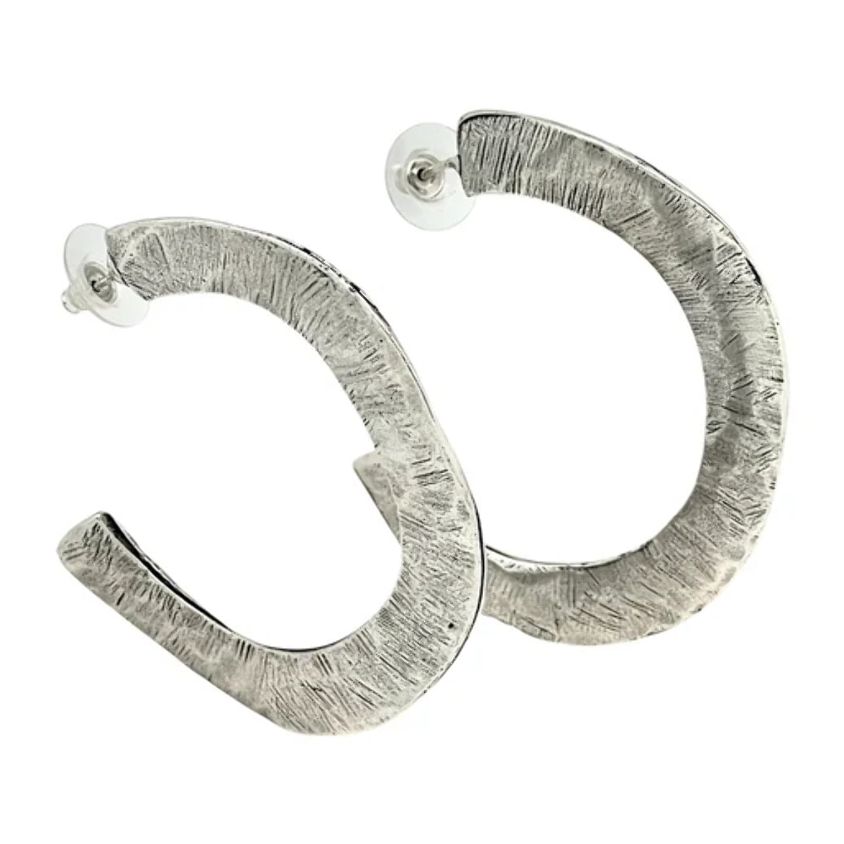 Pendiente grande aro aguas en plata 10µ