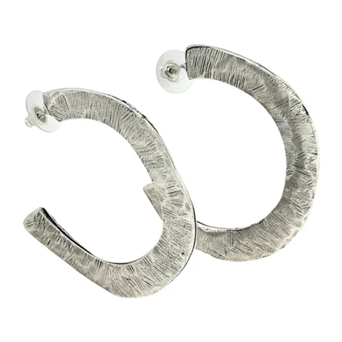 Pendiente grande aro aguas en plata 10µ