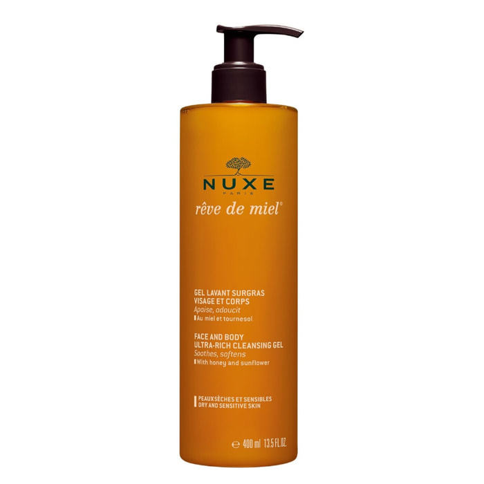 Rêve de miel®  - Gel lavant surgras visage et corps - Peaux sèches et sensibles -