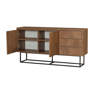 MOBIL - Buffet en bois 2 portes et 3 tiroirs 140 cm