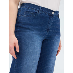 Fiorella Rubino - Jeans cropped full hotfix - Azul