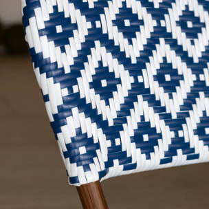 Lot de 2 chaises de table avec effet rotin tressé bleu SCALA