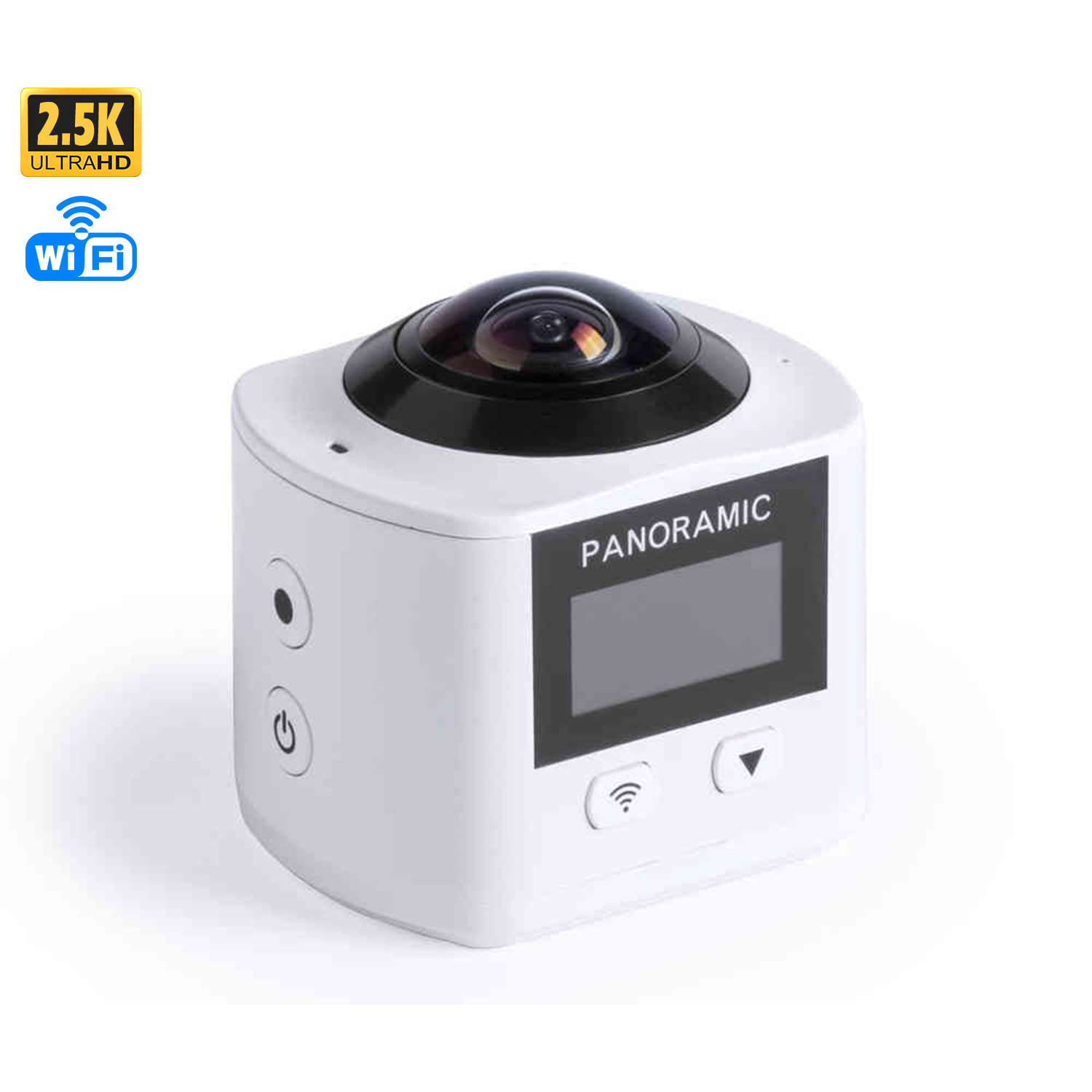 Action Camera 360° Logans. Video 2,5K, 16 megapixel, slow motion, sensore Sony.