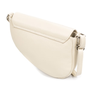 FIRENZE ARTEGIANI Borsa a Spalla da Donna Susanna. Vera Pelle Dollaro Made in Italy 22x7x17 Cm. Beige