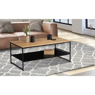 Table basse Manhattan double plateau bois et noir