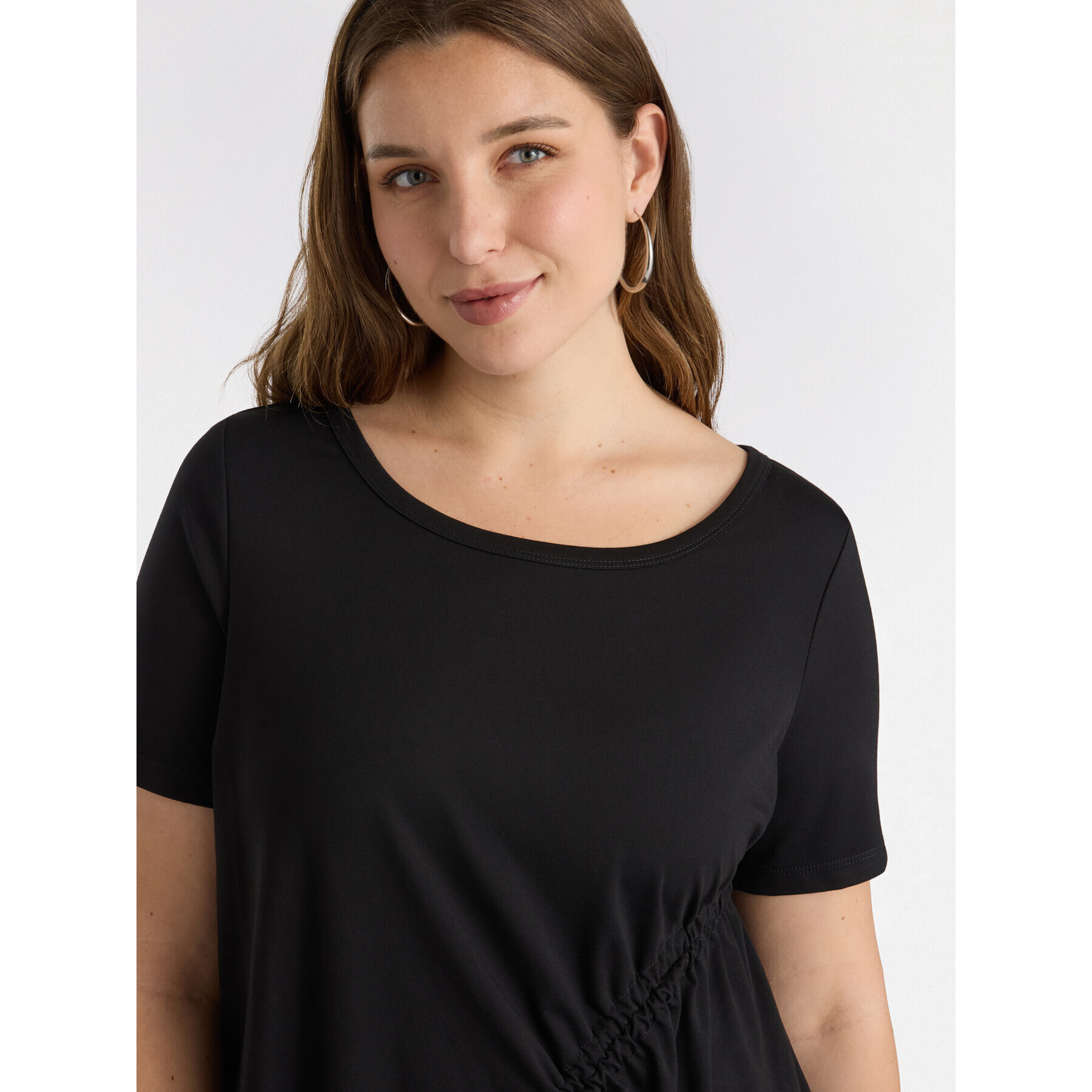 Fiorella Rubino - T-shirt con arricciatura - Nero