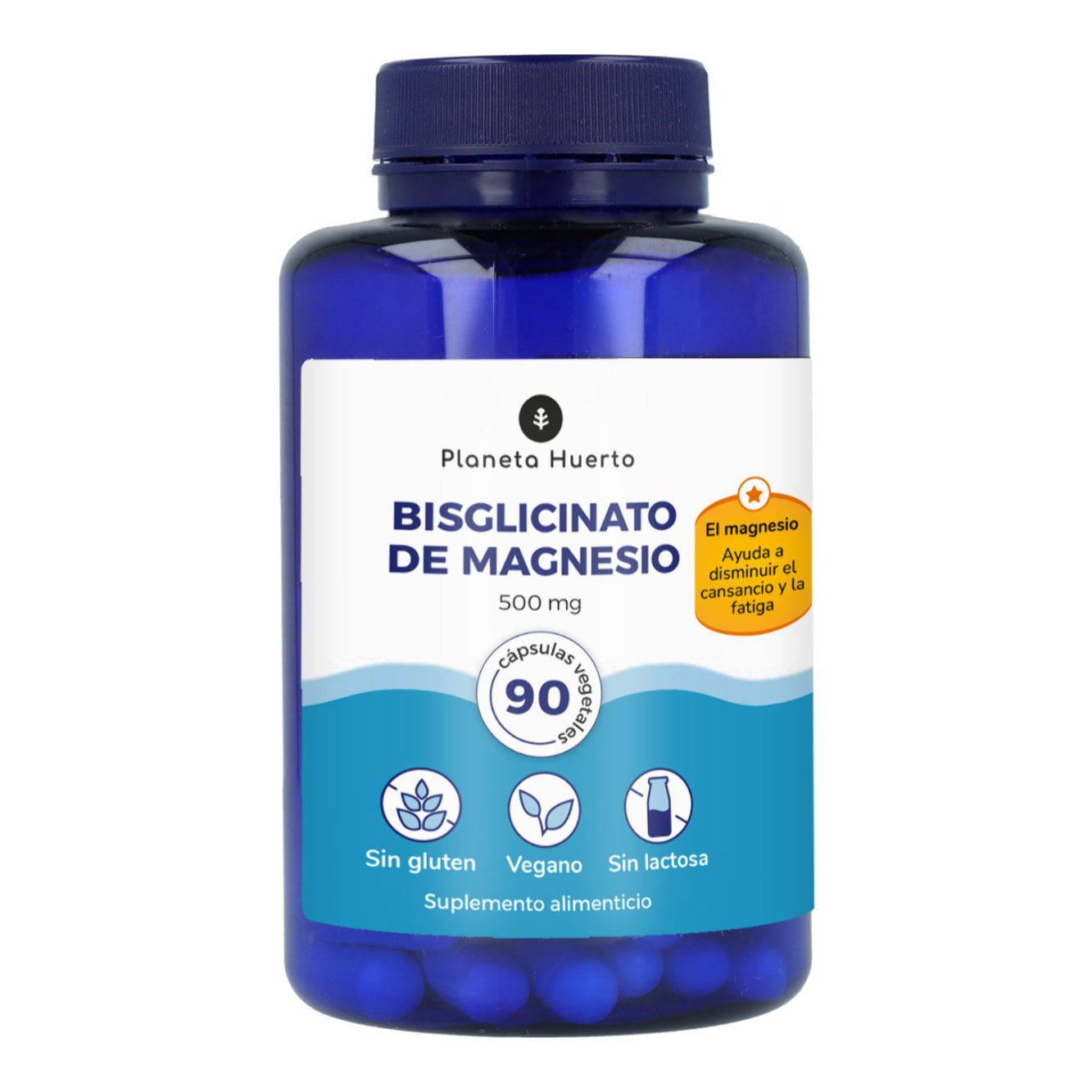 PLANETA HUERTO | Bisglicinato de Magnesio 500 mg 90 Cápsulas - Mineral Esencial para Energía, Relajación y Bienestar General