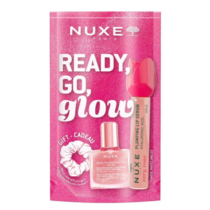 Ready Go Glow - Coffret Soin Repulpant Lèvres Very Rose 10 ml + Huile Sèche Floral 10 ml + un Chouchou