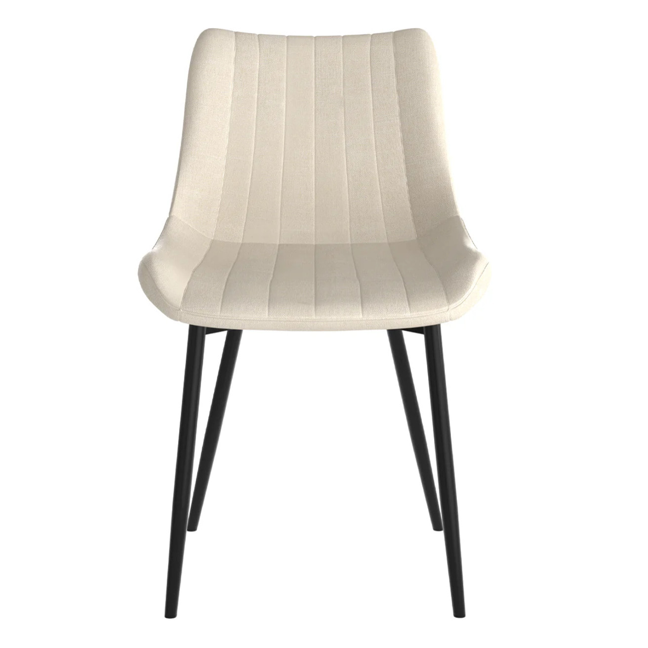 Lot de 2 chaises en tissu beige et métal noir - Killi