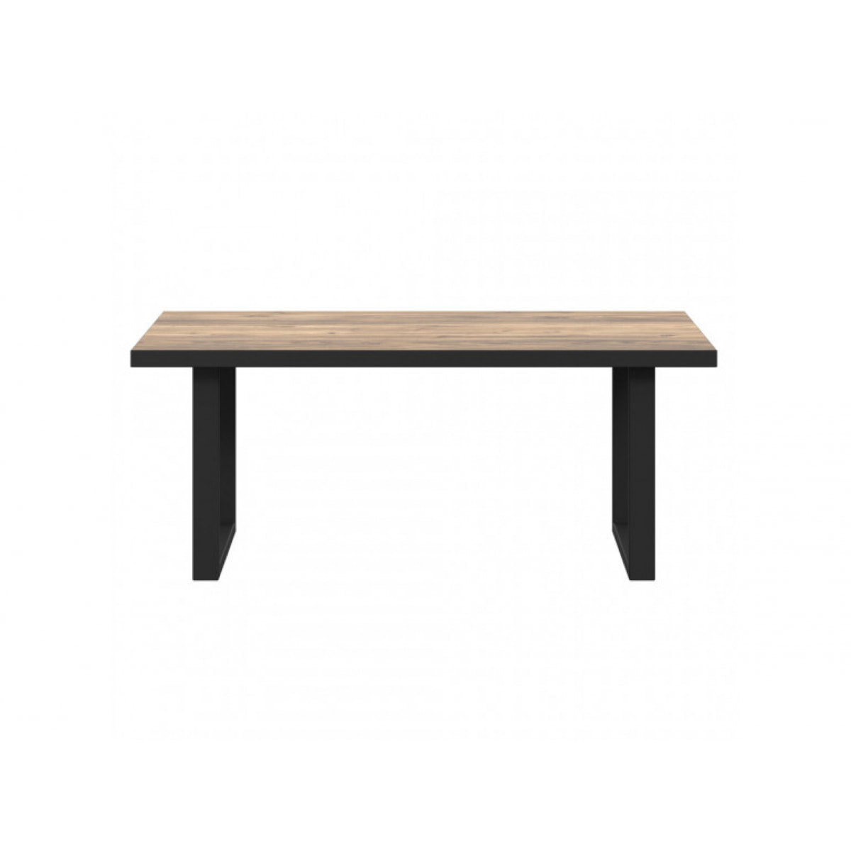 Table basse en bois effet chêne et noir style industriel - YAL