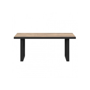 Table basse en bois effet chêne et noir style industriel - YAL