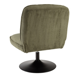 AGATHE - Fauteuil pivotant en tissu velours côtelé vert