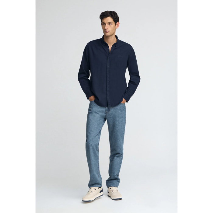 Camisa azul marino de corte regular con logo Polo Club