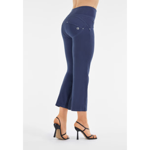 Pantaloni push up WR.UP® wide bottom cropped in gabardine