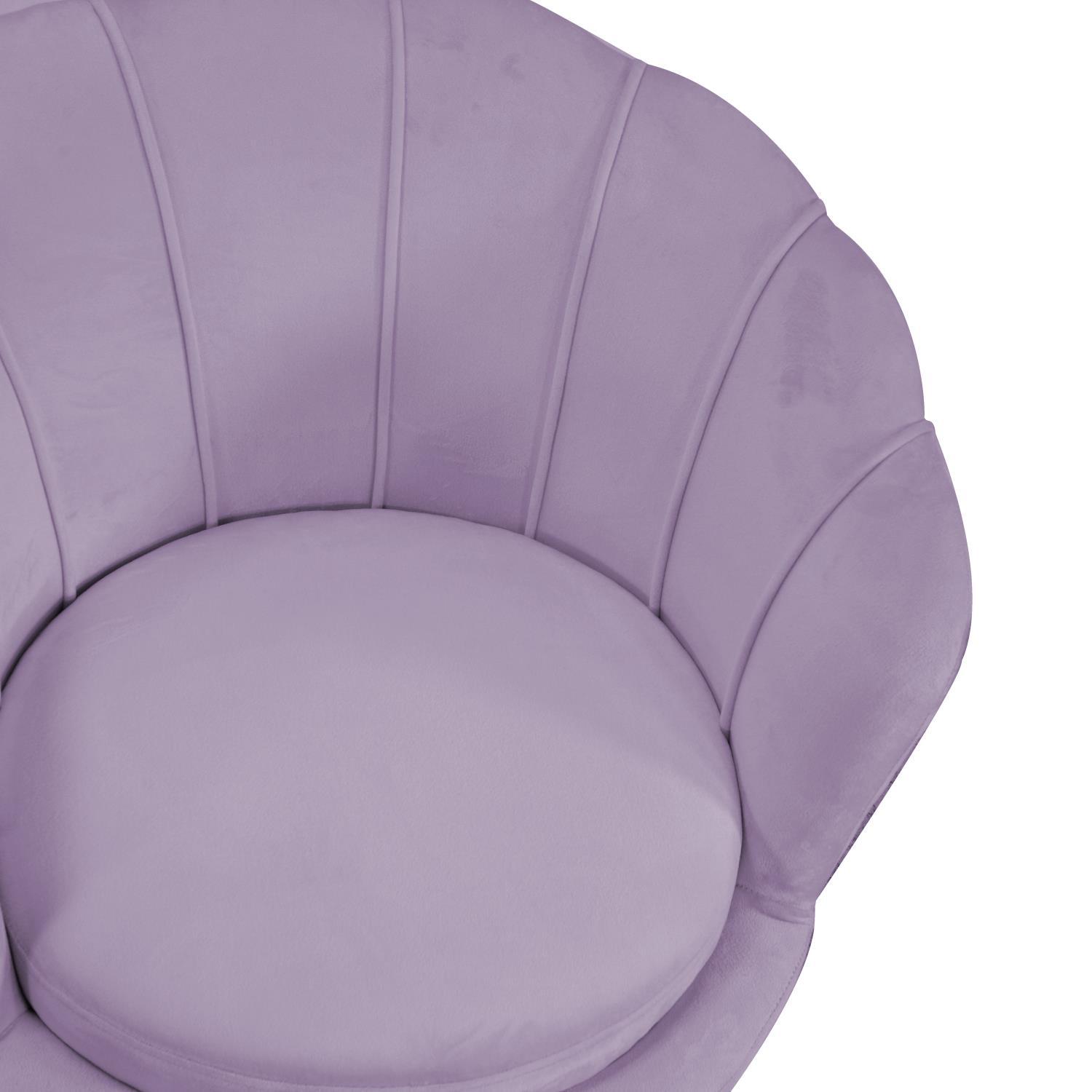 Poltrona Tulipan Vacchetti in velluto viola cm73x72h77
