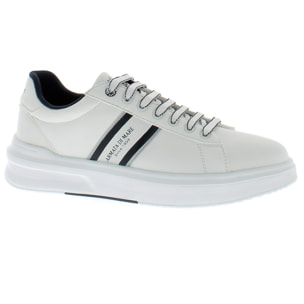 Armata di Mare Scarpe Uomo Court Sneakers Stringate con Soletta Rimovibile in Memory Foam AMU S25D738 Off White Navy