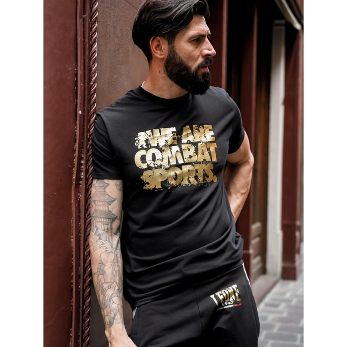 Camiseta hombre Leone 1947 Apparel manga corta estampado león dorado invierno