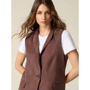 Oltre - Gilet sartoriale in lyocell - Marrone