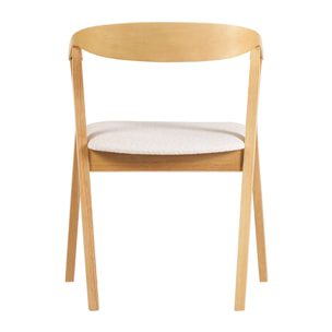 Chaises scandinaves bois clair et tissu effet laine bouclée blanc (lot de 2) BAHIA