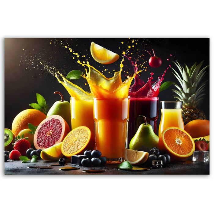 Tableau explosion de jus colorés Toile imprimée