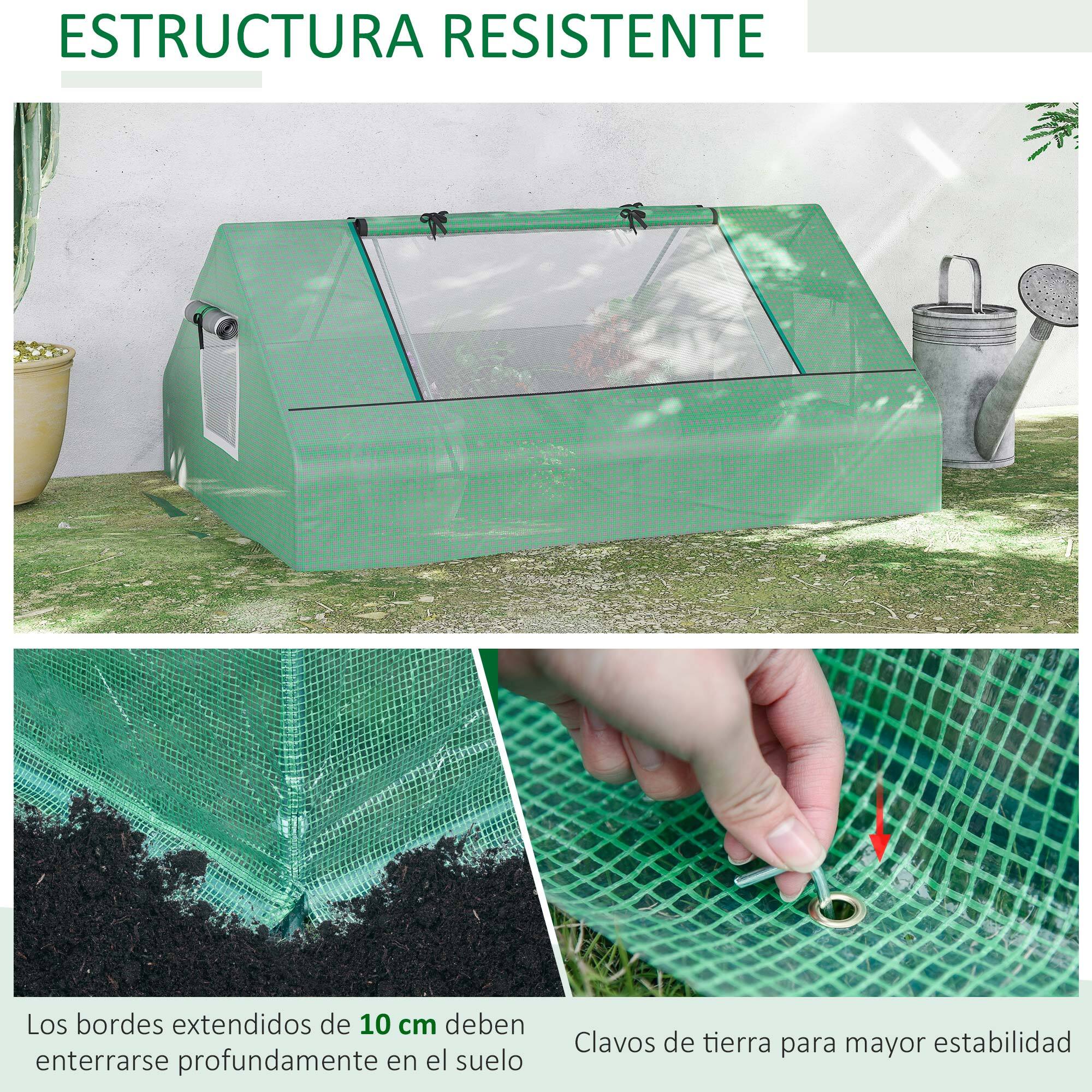Invernadero de Exterior, 180x140x80 cm, Invernadero Pequeño con 4 Ventanas Enrollables de Malla, Marco de Acero y Cubierta PE 140g/ãŽ¡ Anti-UV para Jardin, Cultivos, Plantas, Verde