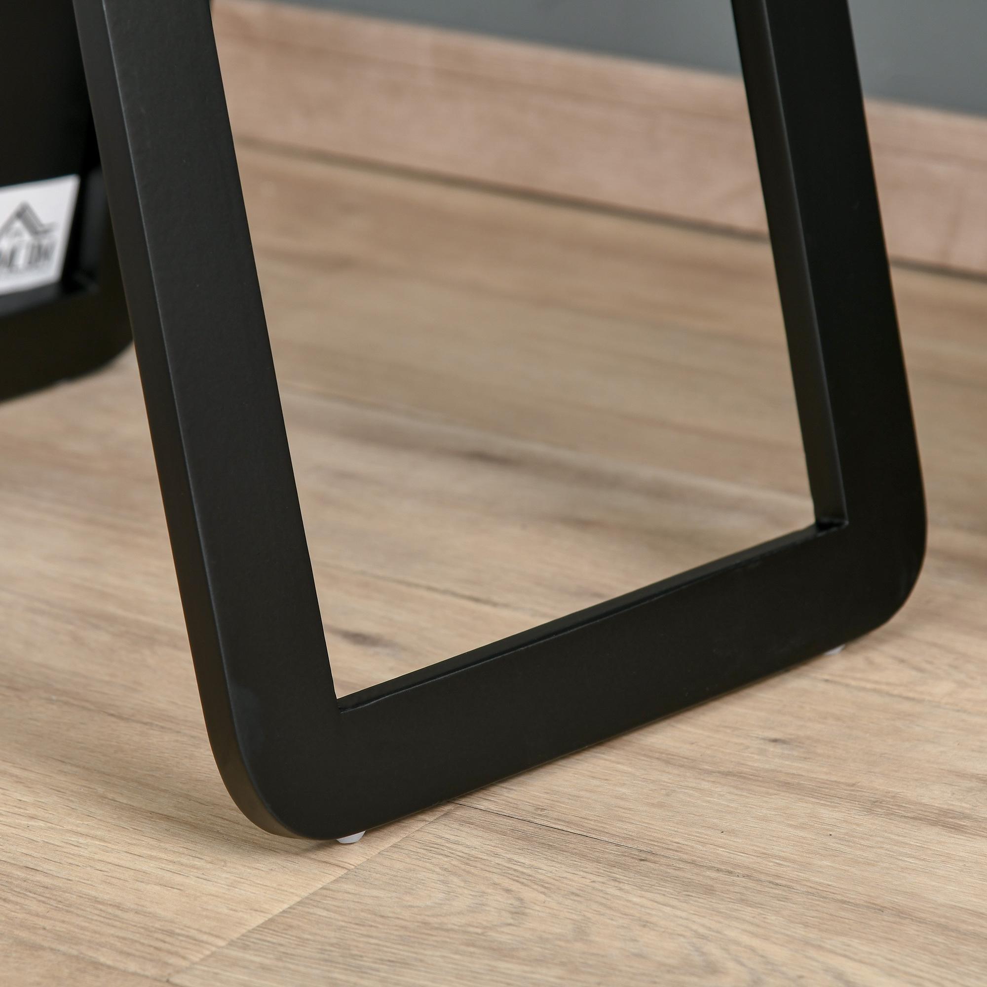 Espejo de Pie Cuerpo Entero Rectangular Espejo de Pared con 2 Formas de Uso Marco de Madera de Pino Moderno para Pasillo Dormitorio Sala de Estar 37x43x156 cm Negro