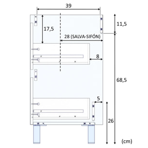 Mueble baño devin 2c 80cm color nordik con espejo, sin lavabo