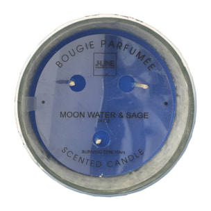 J-Line bougie parfumée Miroir - Moon Water & Sage - verre - bleu