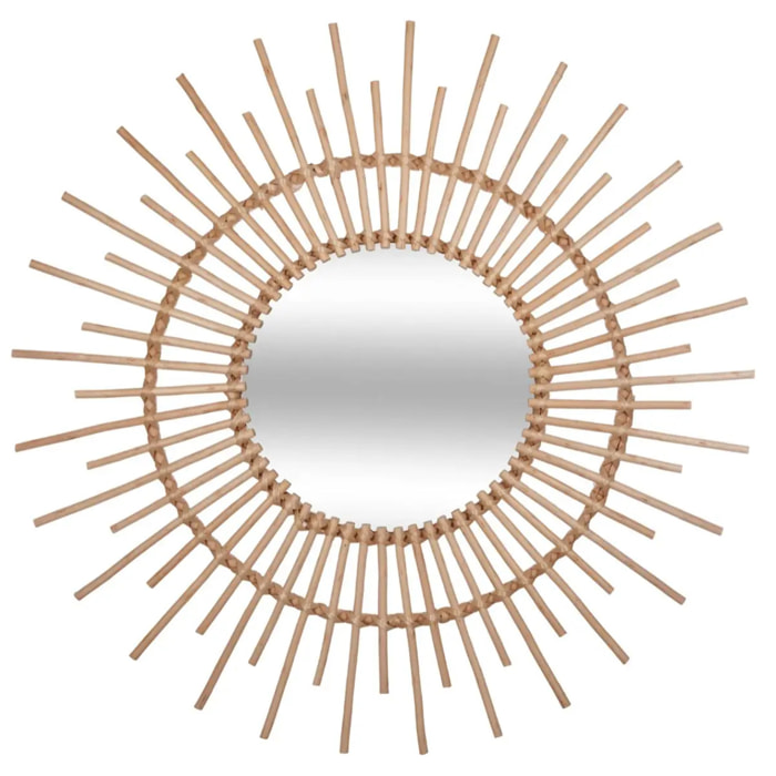 Miroir "Soleil" rotin D76cm