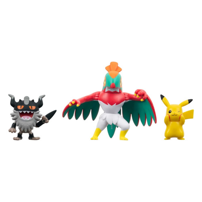 Pokémon Battle Figure Set Pikachu, Perrserker e Hawlucha 5 Cm Jazwares