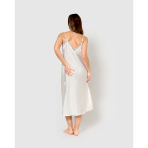 Camisón midi satén natural