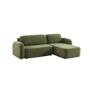 Canapé d'angle réversible convertible 3 places tissu avec coffre NOUMA