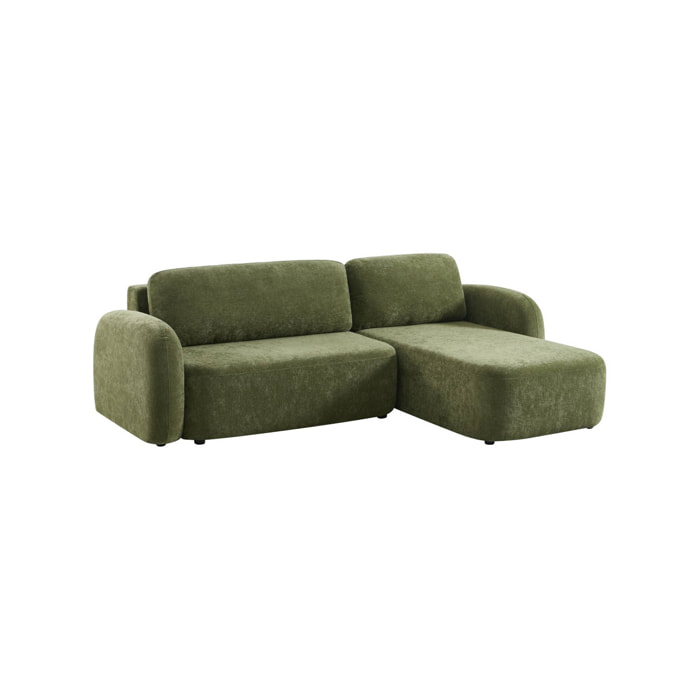 Canapé d'angle réversible convertible 3 places tissu avec coffre NOUMA