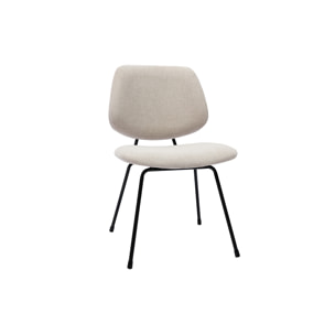 Chaises design en tissu effet velours beige et métal noir (lot de 2) BARNET