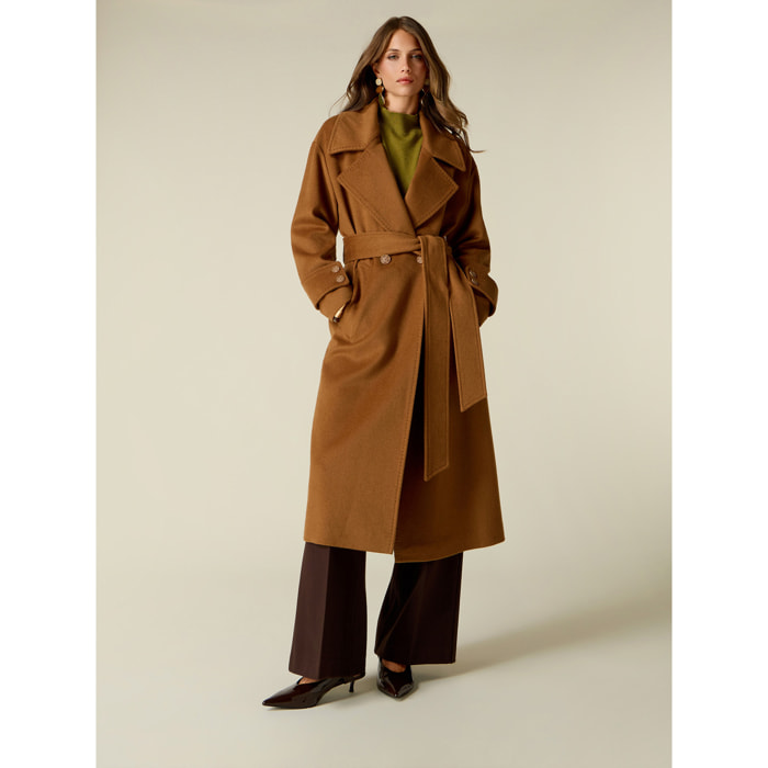 Oltre - Cappotto doppiopetto misto lana - Marrone