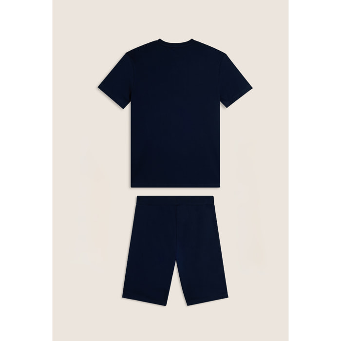 Completo sportivo in cotone con t-shirt e bermuda