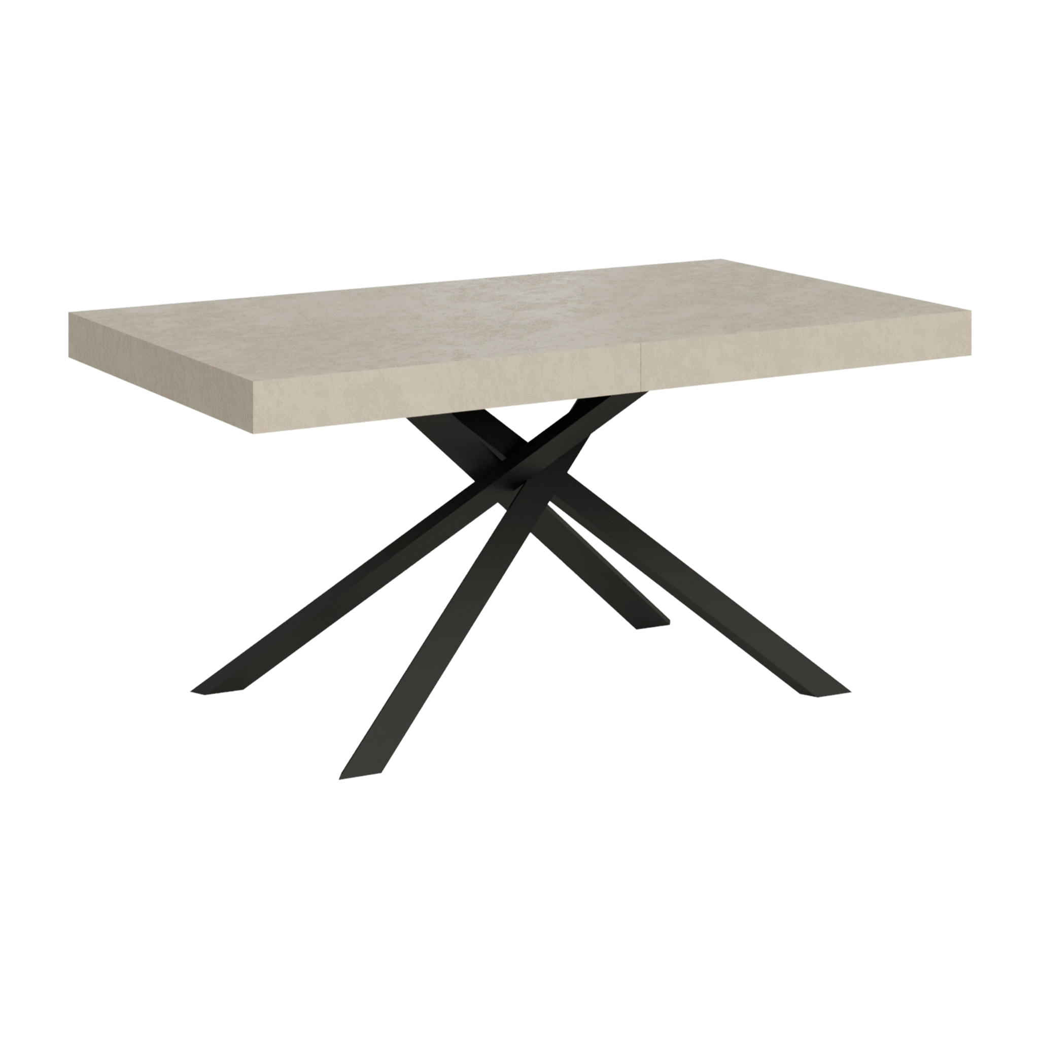 Table extensible 90x160/264 cm Karida cachemire pieds anthracite